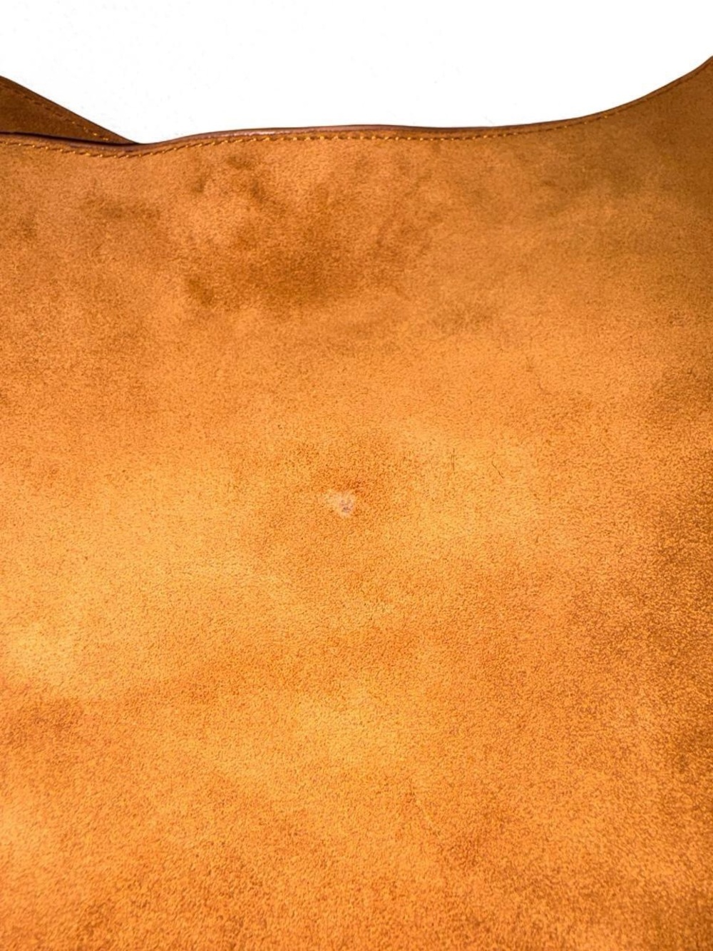 Quince Esme Suede Asymmetrical Shoulder Bag in Whiskey Brown - Picture 3 of 5